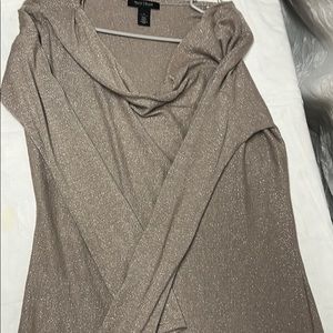 Cowl neck shimmer tunic